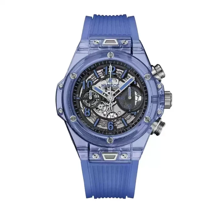 Hublot Blue Sapphire Replica Watch Dubai | Transparent Case