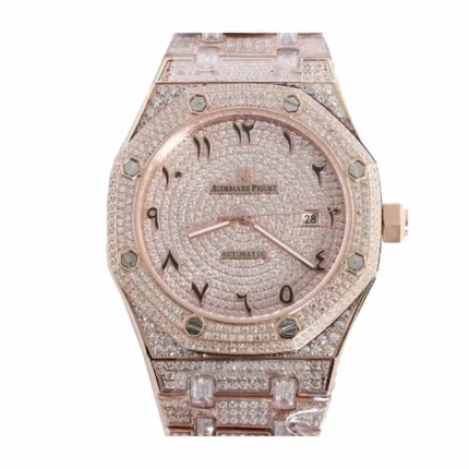 Audemars Piguet Royal Oak Rose Gold Iced Out Replica Watch