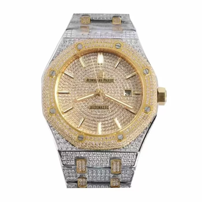 Audemars Piguet Royal Oak Yellow Gold Iced Out Replica
